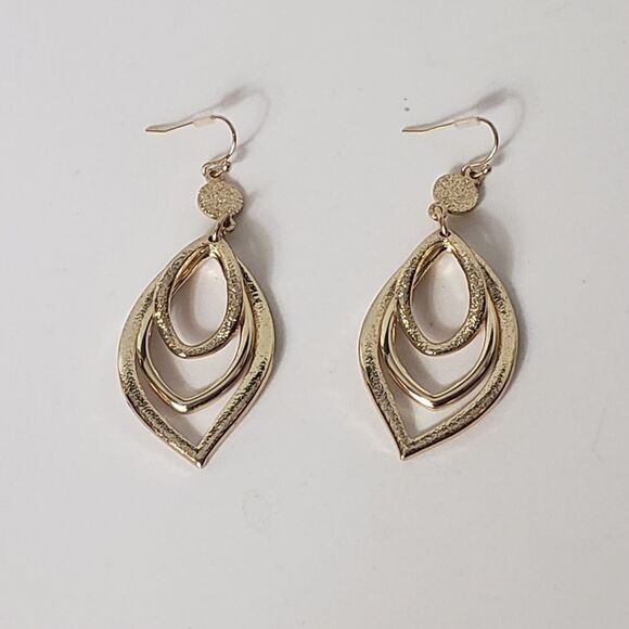 AVON Goldtone Double Luxe Loop French Hook Earrings - Picture 2 of 7